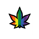 Enamel Pin: Rainbow Weed Leaf