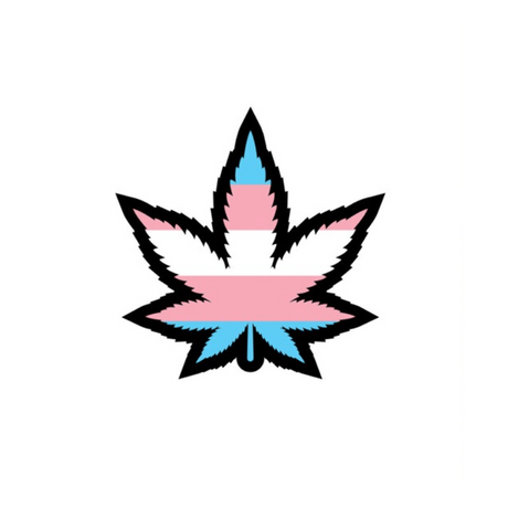 Enamel Pin: Trans Weed Leaf