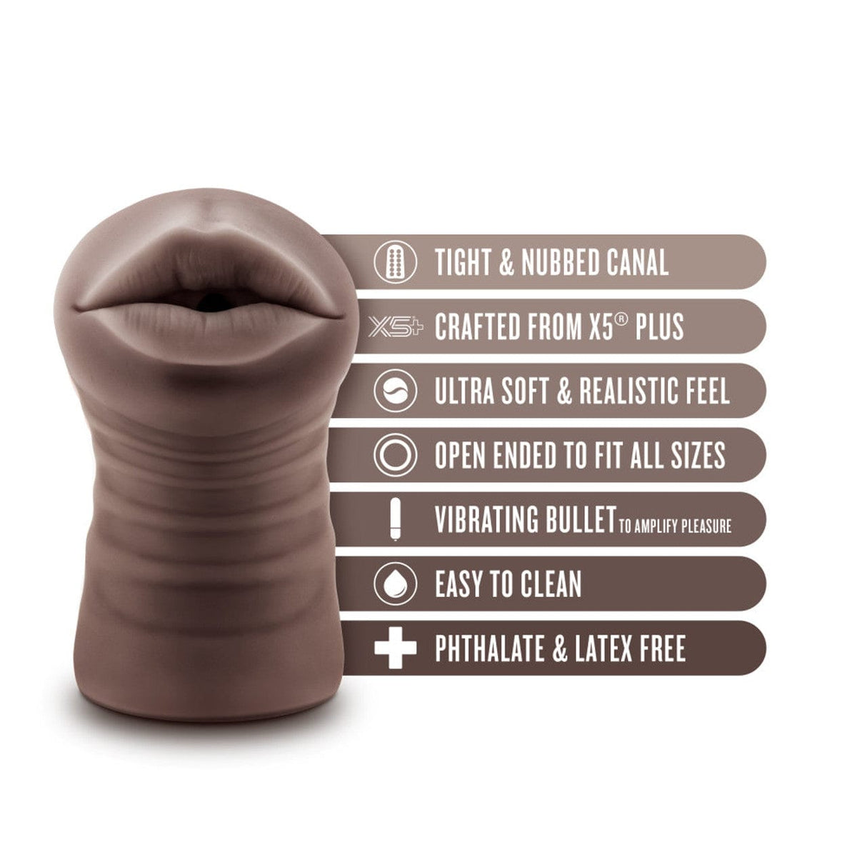 EnLust Krystal AI Vibrating Mouth Stroker - Blush