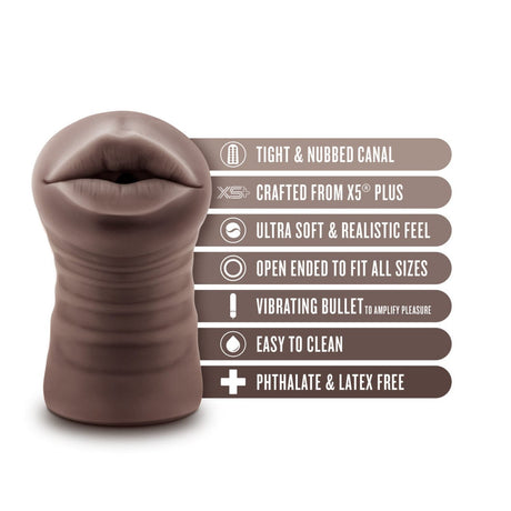 EnLust Krystal AI Vibrating Mouth Stroker - Blush