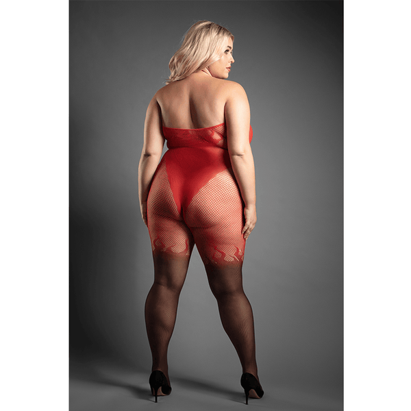 ETERNAL FLAME Crotchless ombré bodystocking (Red)