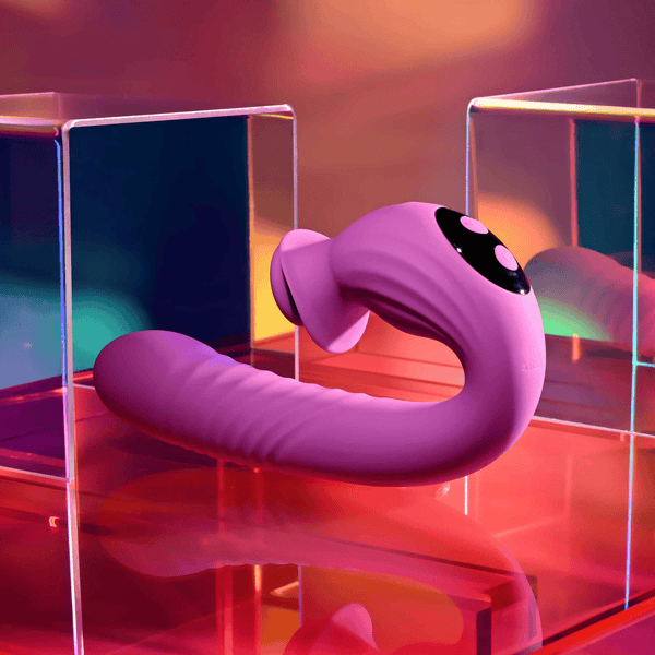 Evolved Deep Ecstasy Thrusting Vibrator with Rotating Clitoral Stimulator