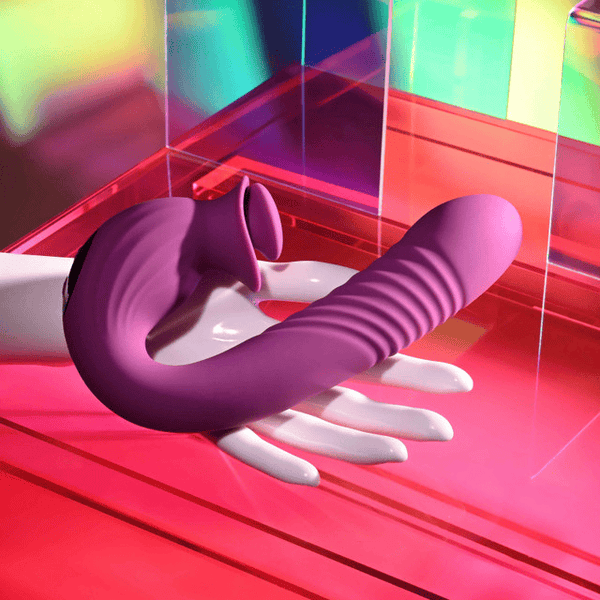 Evolved Deep Ecstasy Thrusting Vibrator with Rotating Clitoral Stimulator