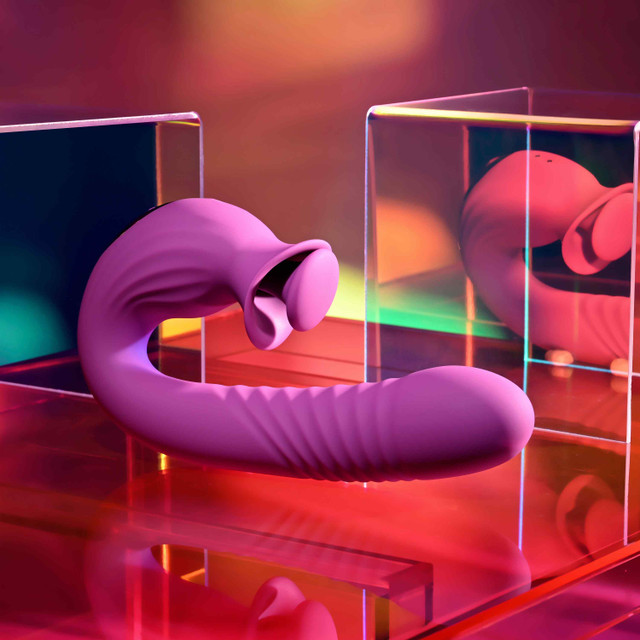 Evolved Deep Ecstasy Thrusting Vibrator with Rotating Clitoral Stimulator