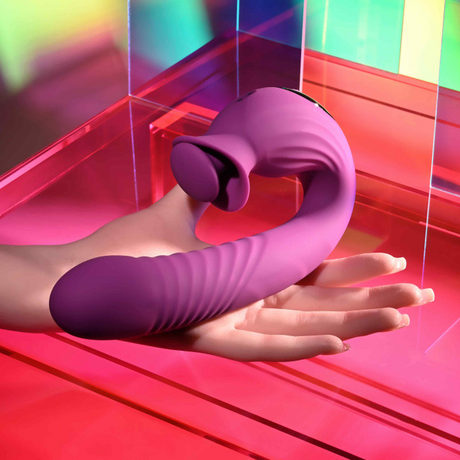 Evolved Deep Ecstasy Thrusting Vibrator with Rotating Clitoral Stimulator