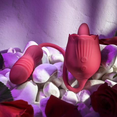 Evolved Wild Rose Dual-Motor Thrusting Bullet &Tongue Vibrator
