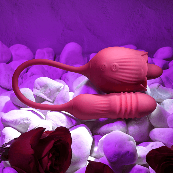 Evolved Wild Rose Dual-Motor Thrusting Bullet &Tongue Vibrator