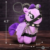 Raven Plum Bondage Pony Keychain - Purple