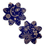 Midnight Celestial Sun & Moon Petal Breast Pasties