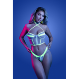 SUPERNATURAL Glow-in-the-dark zipper bra top & panty (White)