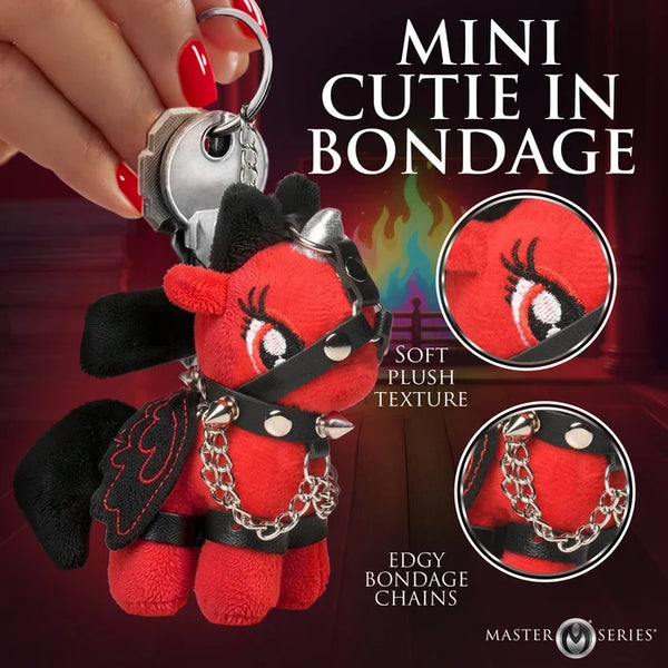 Scarlett Chainheart Bondage Pony Keychain - Red