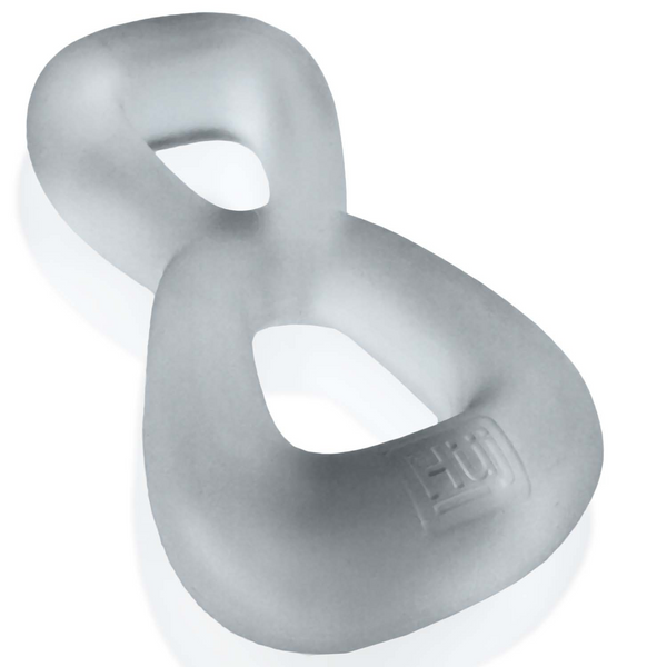 Hünkyjunk BOOMERANG Clear Steam Double-Ring Cock Ring & Nut Tugger