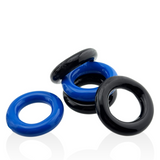 Hünkyjunk JACKER 5-STACK Blue/Black Cock Rings 5-Pack