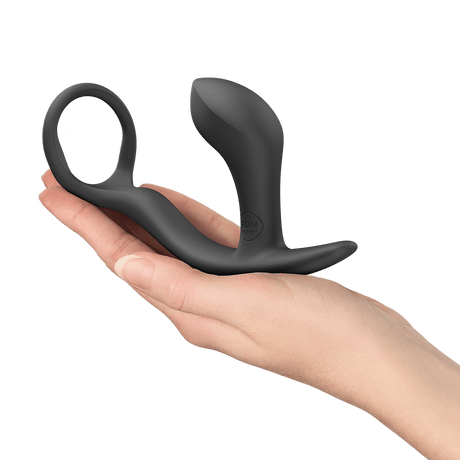 Fun Factory Bootie Ring Black Cock Ring with Butt Plug