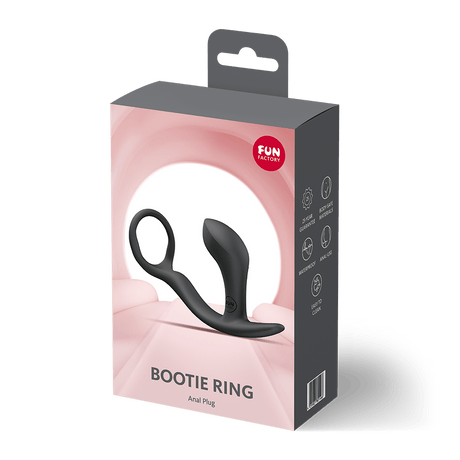 Fun Factory Bootie Ring Black Cock Ring with Butt Plug