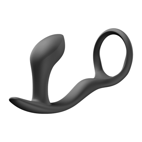 Fun Factory Bootie Ring Black Cock Ring with Butt Plug