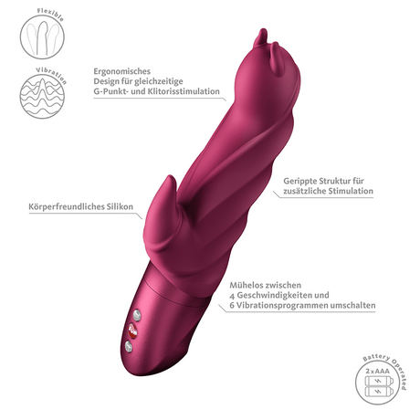 Fun Factory Darling Devil Wine Red Rabbit Vibrator