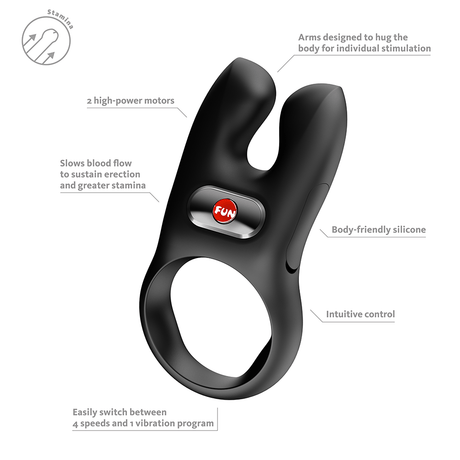 Fun Factory Nōs Black Vibrating Cock Ring