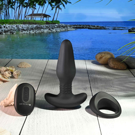 Gender-X Teamwork Remote Plug & C-Ring Set