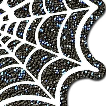 Glitter Black Glow in the Dark Spooky Spider Web Pasties