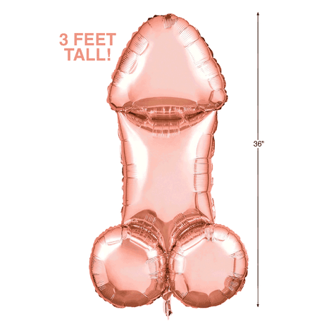 Glitterati 3' Penis Rose Mylar Balloon