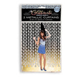 Glitterati Penis Metallic Foil Curtain 2pc - Silver