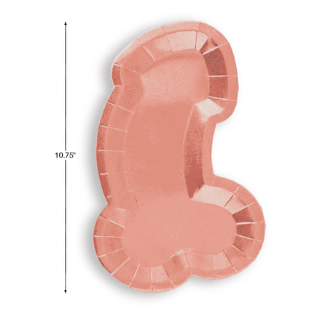 Glitterati Penis Shaped Rose Gold Plates - 8pc