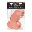 Glitterati Penis Shaped Rose Gold Plates - 8pc