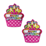 Happy Birthday Cupcake Pasties - Pink Multicolored