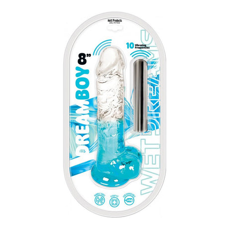 Hott Products Dream Boy 8" Jelly Vibrator – Wet Dreams Aqua