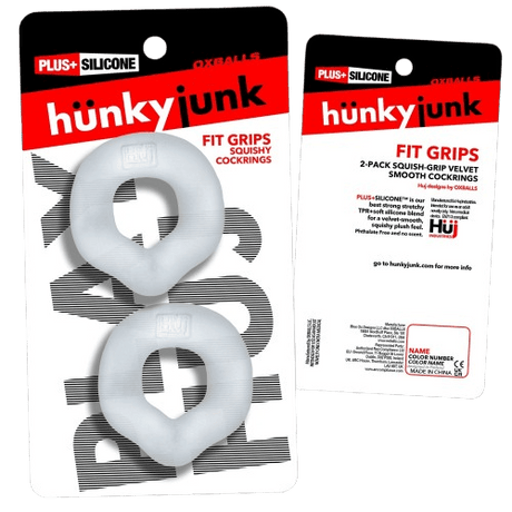 Hünkyjunk FIT GRIPS Clear Ergo-Fit Cock Rings 2-Pack