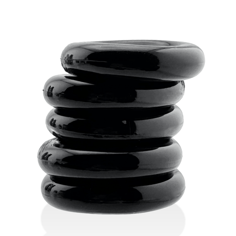 Hünkyjunk JACKER 5-STACK Black Cock Rings 5-Pack