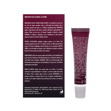 Insane Climax Insanity Warming & Buzzing Clitoral Stimulator Gel