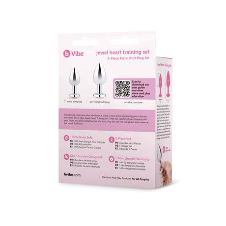 Jewel Heart Metal Butt Plug Training Set