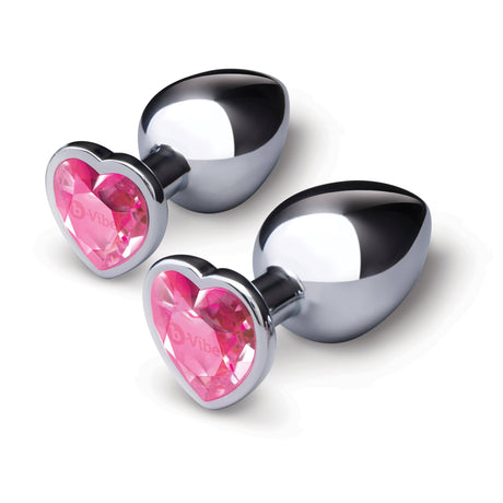 Jewel Heart Metal Butt Plug Training Set