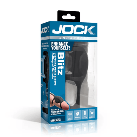 Jock Blitz Vibrating Penis Sleeve C-Ring with Remote