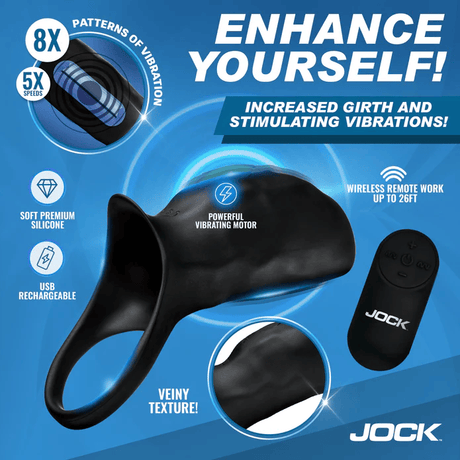 Jock Surge Vibrating Penis Sleeve C-Ring with Remote