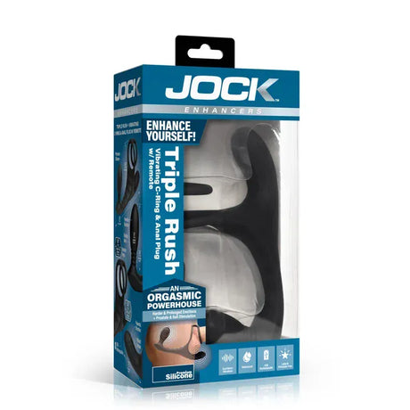 JOCK Triple Rush Vibrating Cock Ring & Anal Plug