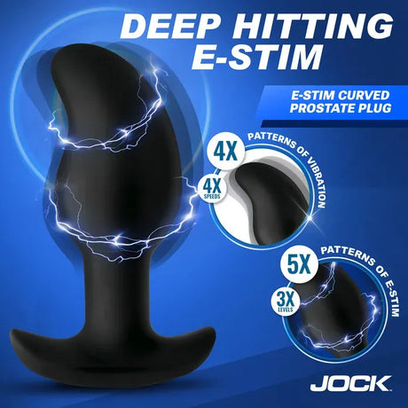 JOCK Volt Curved E-Stim Prostate Plug with Remote