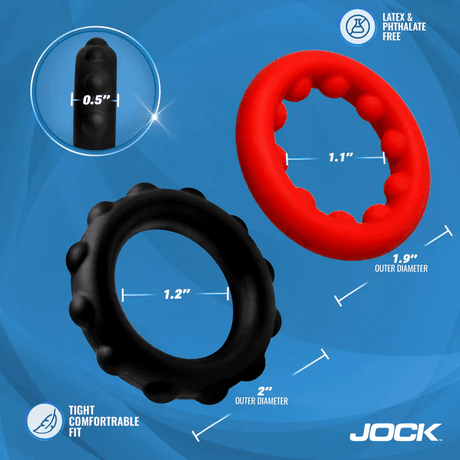 Jock Weighted Silicone C-Ring Set with Metal Core