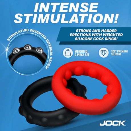 Jock Weighted Silicone C-Ring Set with Metal Core