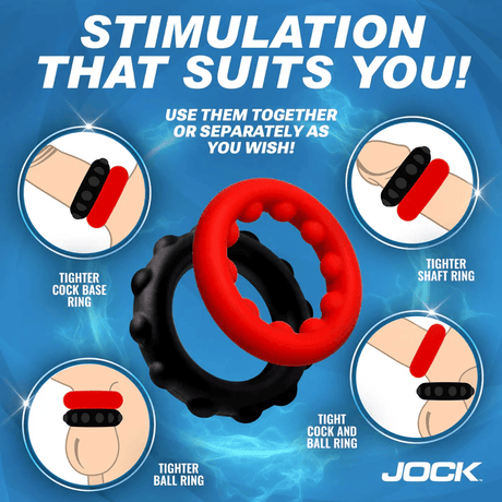 Jock Weighted Silicone C-Ring Set with Metal Core