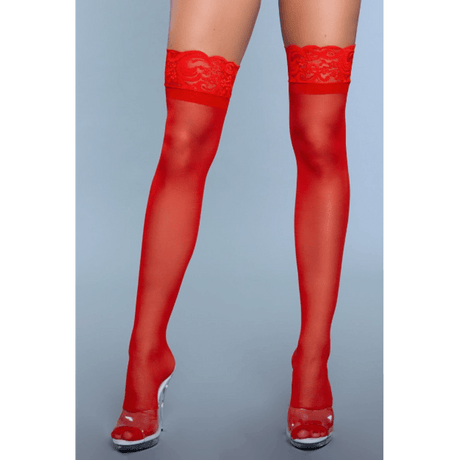 Keep A Secret Thigh Highs - Red