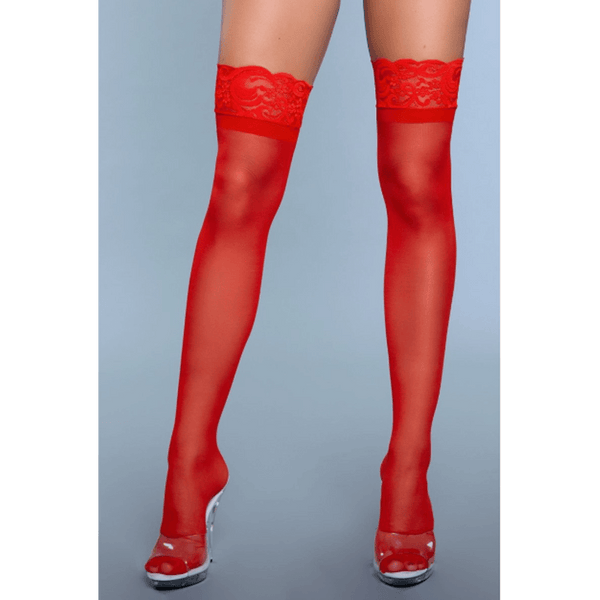 Keep A Secret Thigh Highs - Red