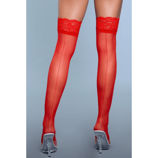 Keep A Secret Thigh Highs - Red