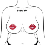 Kisses Sparkly Red Kissing Puckered Lips