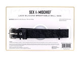 Lace Silicone Breathable Ball Gag - Black