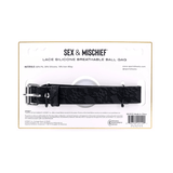 Lace Silicone Breathable Ball Gag - Black