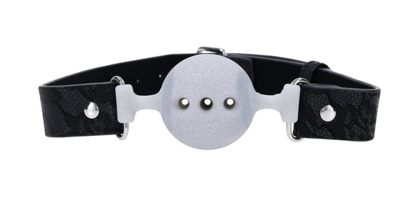 Lace Silicone Breathable Ball Gag - Black
