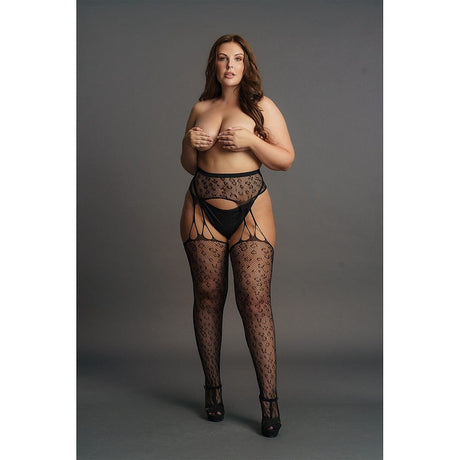 Le Désir Suspender Leopard Pantyhose QS